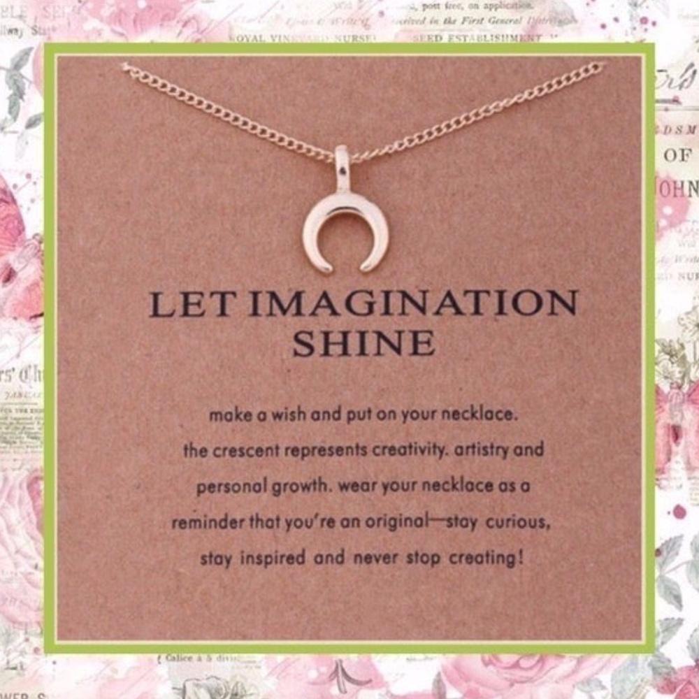 🎀 MOON BOHO CRESCENT NECKLACE MESSAGE HORN GOLD GYPSY05 GIFT NOTE PRESENT
